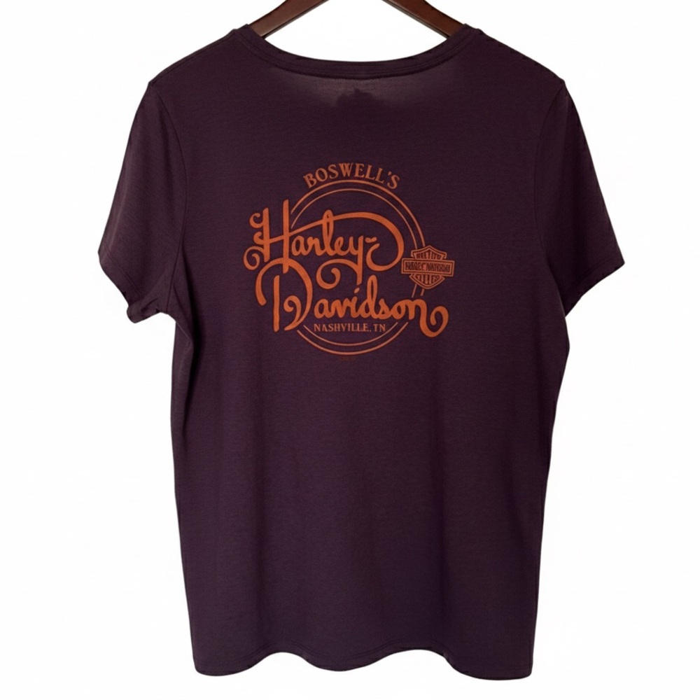Harley-Davidson Nashville Boswell’s Purple Flame Biker Graphic Tee XXL - Picture 7 of 8